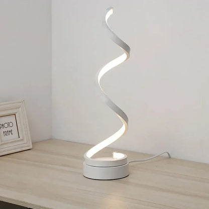 Floroux - Lampe de table spirale moderne à variateur avec base ronde Lampe de table spirale moderne à variateur avec base ronde