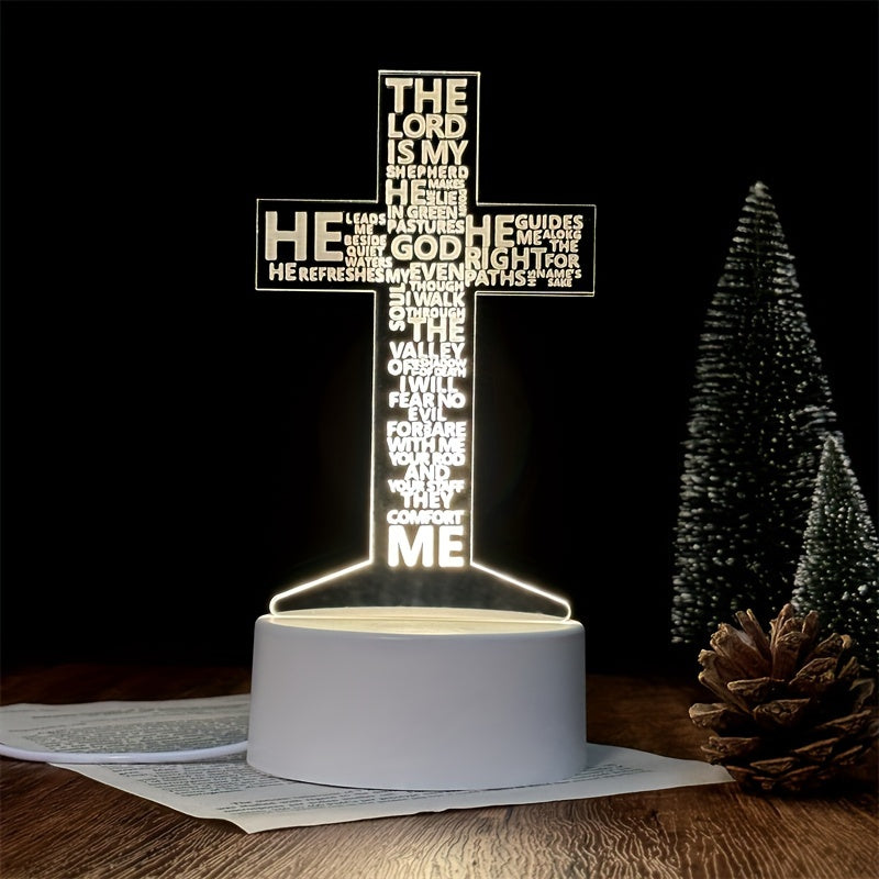 CrossGlow - Lampe de nuit LED 3D en acrylique avec USB