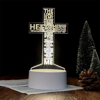 CrossGlow - Lampe de nuit LED 3D en acrylique avec USB