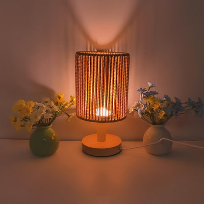 BarrelGlow Lampe - Design en Bois avec Rayures