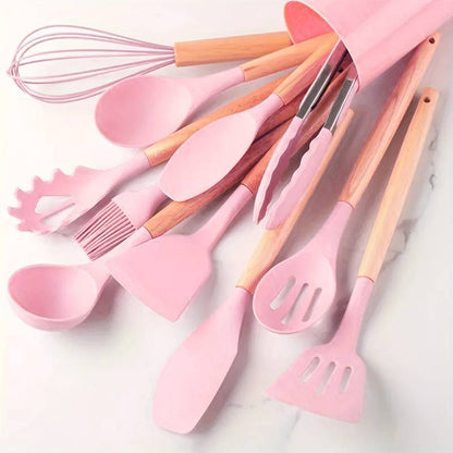 Canaya - Ensemble d'ustensiles de cuisine en silicone de luxe (12 pièces)