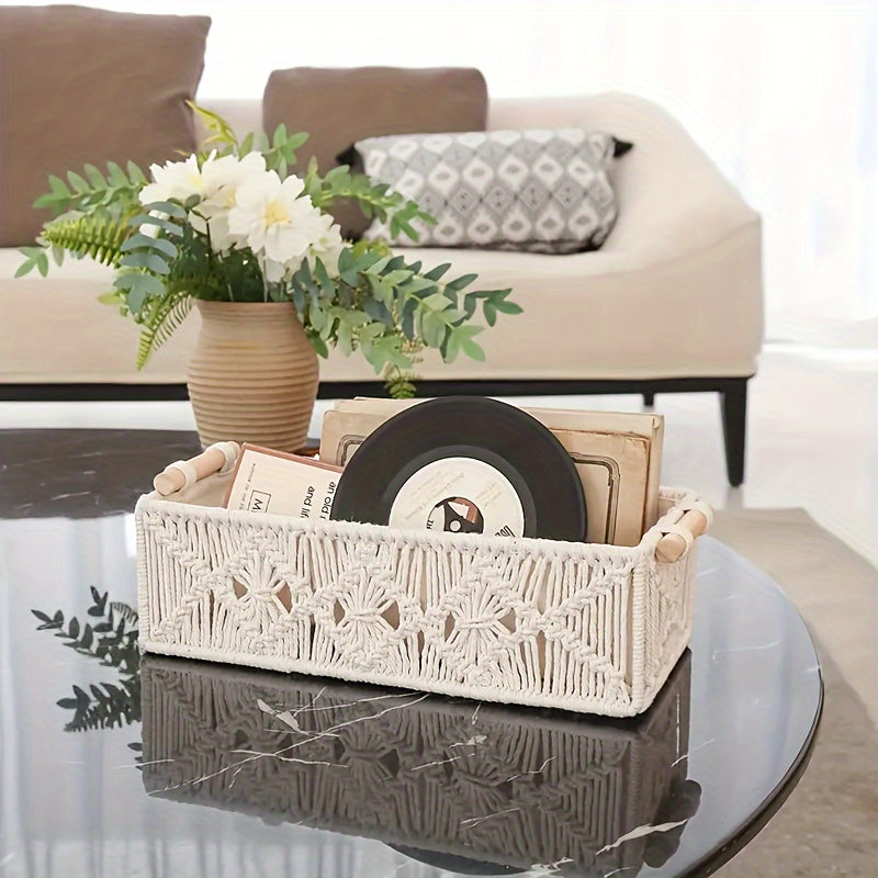 Boho Chic - Panier de rangement en coton naturel pour intérieur élégant