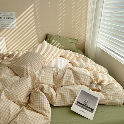 Ensemble de linge de lit à carreaux Floroux