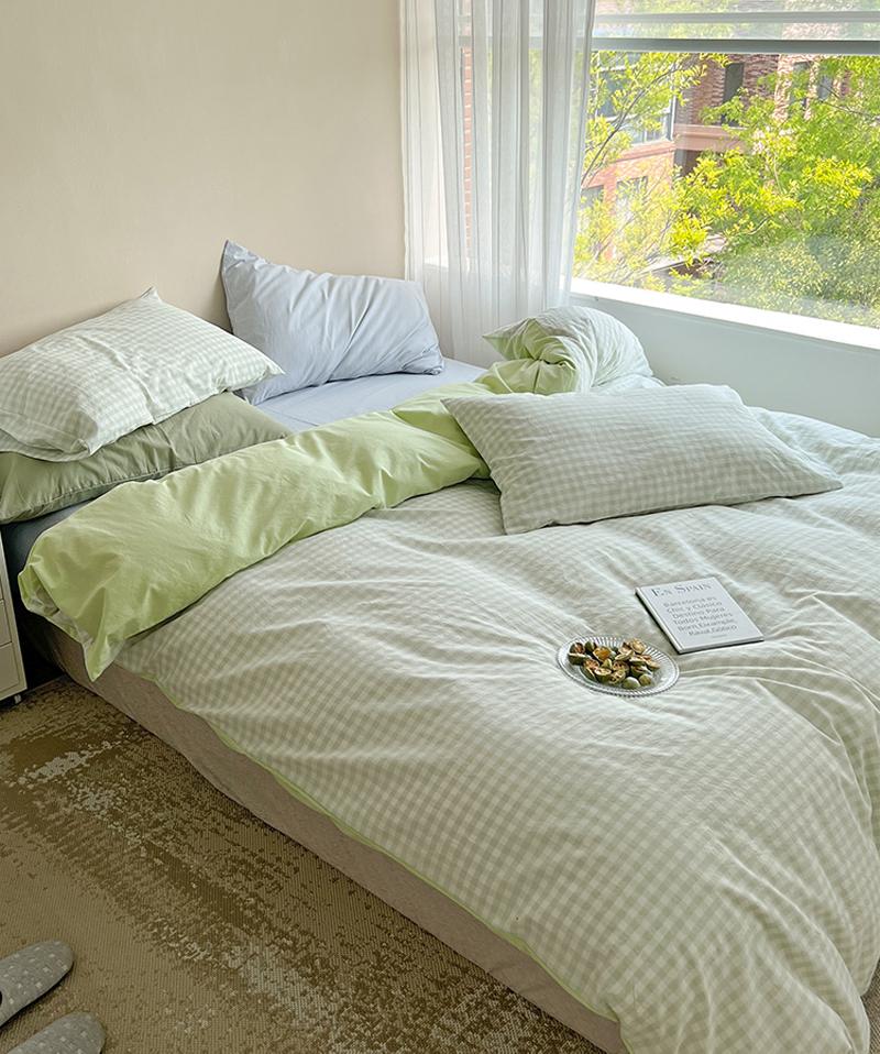 Ensemble de linge de lit à carreaux Floroux