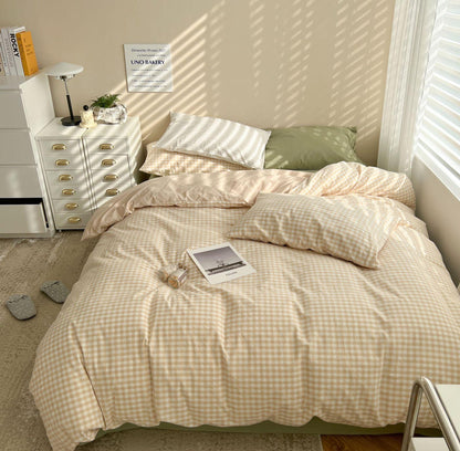 Ensemble de linge de lit à carreaux Floroux