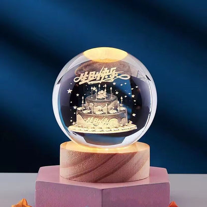 Lampe de Nuit en Cristal 3D - Lampe de Nuit en Cristal avec Effet 3D Magique