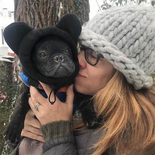 Capuche pour chien en polaire avec oreilles d'ours – Couvre-chef d'hiver amusant et confortable