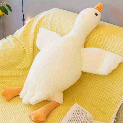 Peluche Douce Canard Blanc - Grande Peluche Cygne Oie, Tapis en Peluche Fluffy pour la Chambre des Enfants et la Décoration Intérieure