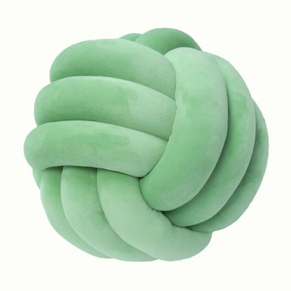 Coussin décoratif et doux avec boule nouée en cuir suédé