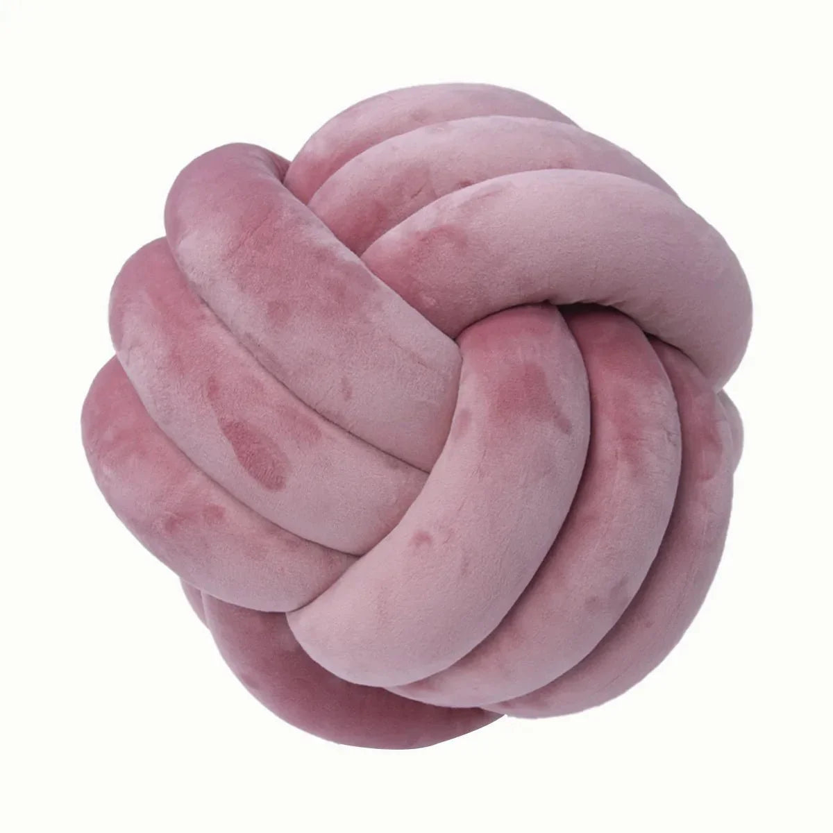 Coussin décoratif et doux avec boule nouée en cuir suédé