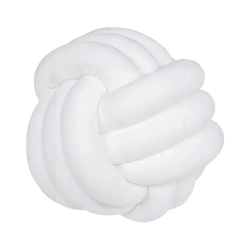 Coussin décoratif et doux avec boule nouée en cuir suédé