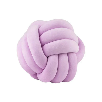 Coussin décoratif et doux avec boule nouée en cuir suédé