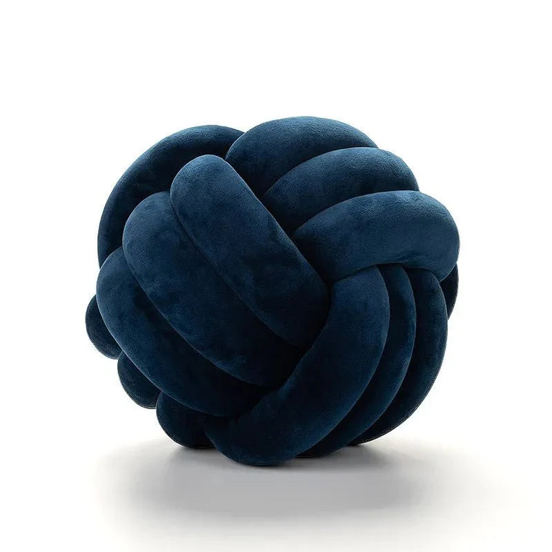 Coussin décoratif et doux avec boule nouée en effet daim