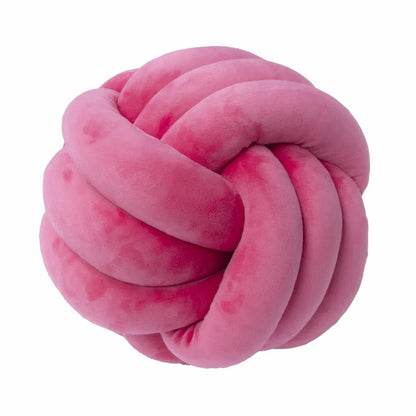 Coussin décoratif et doux avec boule nouée en cuir suédé