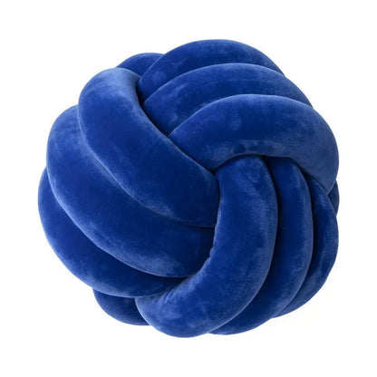 Coussin décoratif et doux avec boule nouée en cuir suédé