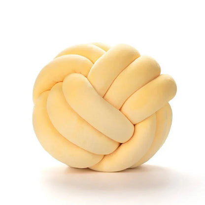 Coussin décoratif et doux avec boule nouée en cuir suédé