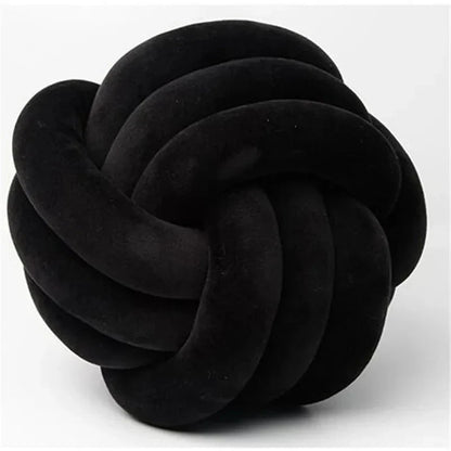 Coussin décoratif et doux avec boule nouée en effet daim