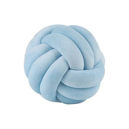 Coussin décoratif et doux avec boule nouée en cuir suédé