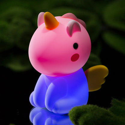 Lumière nocturne LED licorne en silicone confortable - Cadeau parfait pour les enfants et les filles