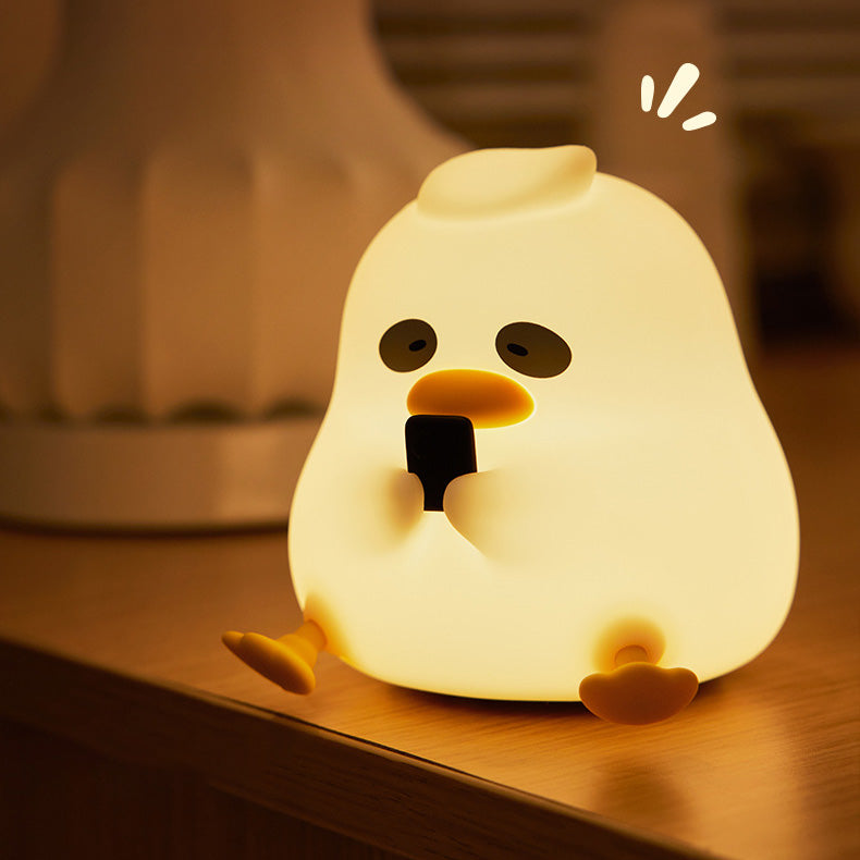 Lampe de nuit LED canard hibou nocturne en silicone squishy - Cadeau parfait pour les enfants et les filles