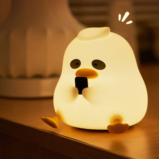 Lampe de nuit LED canard hibou nocturne en silicone squishy - Cadeau parfait pour les enfants et les filles
