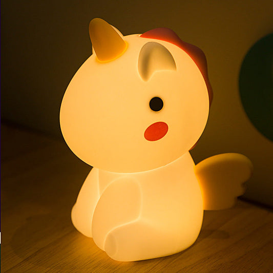 Lumière nocturne LED licorne en silicone confortable - Cadeau parfait pour les enfants et les filles