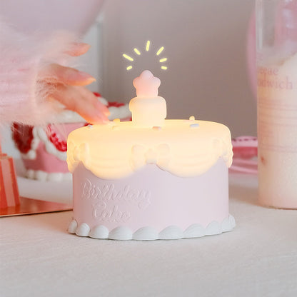 Lampe de nuit LED gâteau d'anniversaire en silicone squishy - Cadeau parfait pour les enfants et les filles