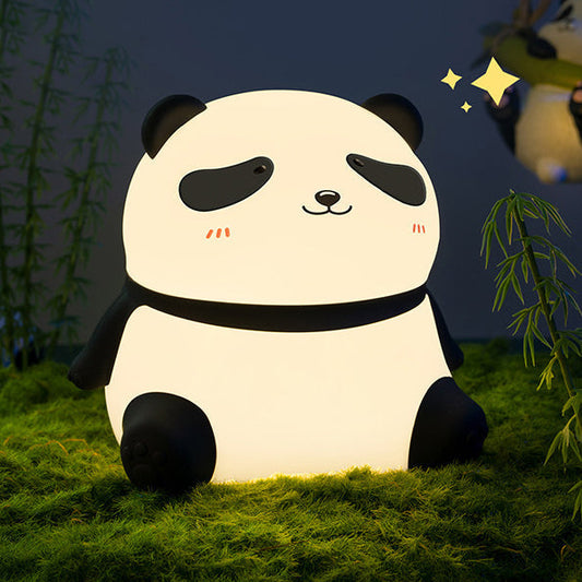 Lumière nocturne LED panda détendu en silicone squishy - Cadeau parfait pour les enfants et les filles