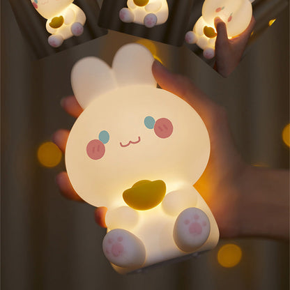 Lampe de chevet LED en silicone moelleux en forme de lapin - Cadeau parfait pour les enfants et les filles