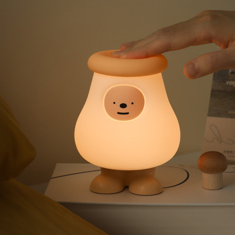 Lampe de nuit LED en silicone squishy champignon à grosse tête - Cadeau parfait pour les enfants et les filles