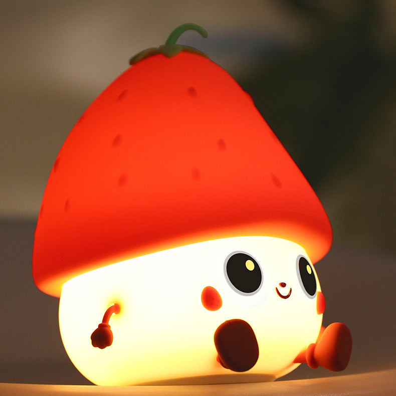 Lampe de nuit LED en silicone squishy fraise - Cadeau parfait pour les enfants et les filles