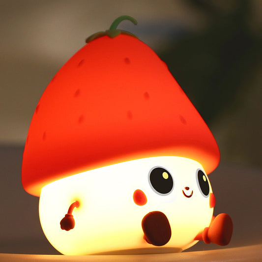 Lampe de nuit LED en silicone squishy fraise - Cadeau parfait pour les enfants et les filles