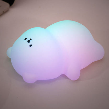 Chubby Bear veilleuse 8 couleurs LED lampe en silicone à sifflet meilleur cadeau pour bébé et fille