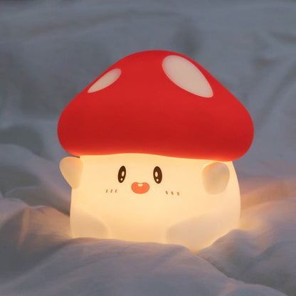 Lumière de nuit LED champignon mignon en silicone - Cadeau parfait pour les enfants et les filles