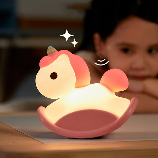 Lampe de nuit LED licorne Trojan en silicone compressible - Cadeau parfait pour les enfants et les filles