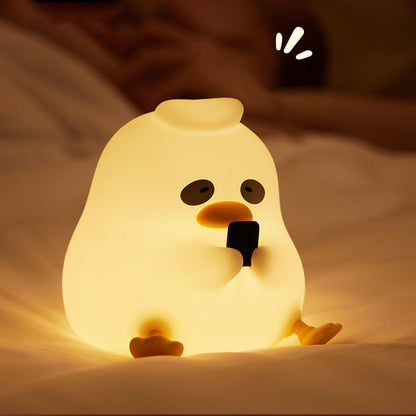 Lampe de nuit LED canard hibou nocturne en silicone squishy - Cadeau parfait pour les enfants et les filles