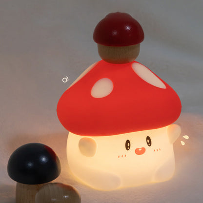Lumière de nuit LED champignon mignon en silicone - Cadeau parfait pour les enfants et les filles