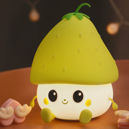 Lampe de nuit LED en silicone squishy fraise - Cadeau parfait pour les enfants et les filles