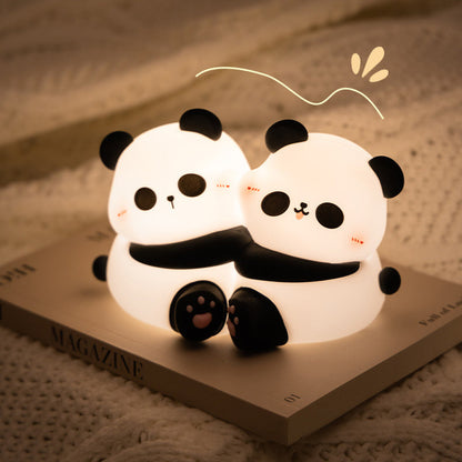 Lumière de nuit LED Panda en silicone doux - Cadeau parfait pour les enfants et les filles