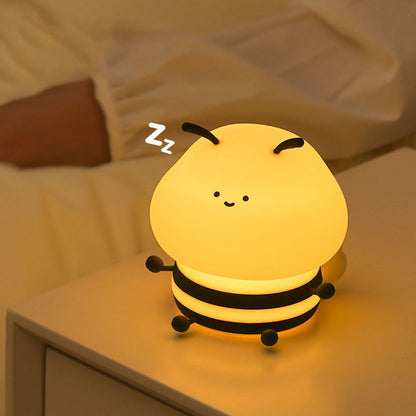 Lampe de nuit LED abeille en silicone squishy - Cadeau parfait pour les enfants et les filles