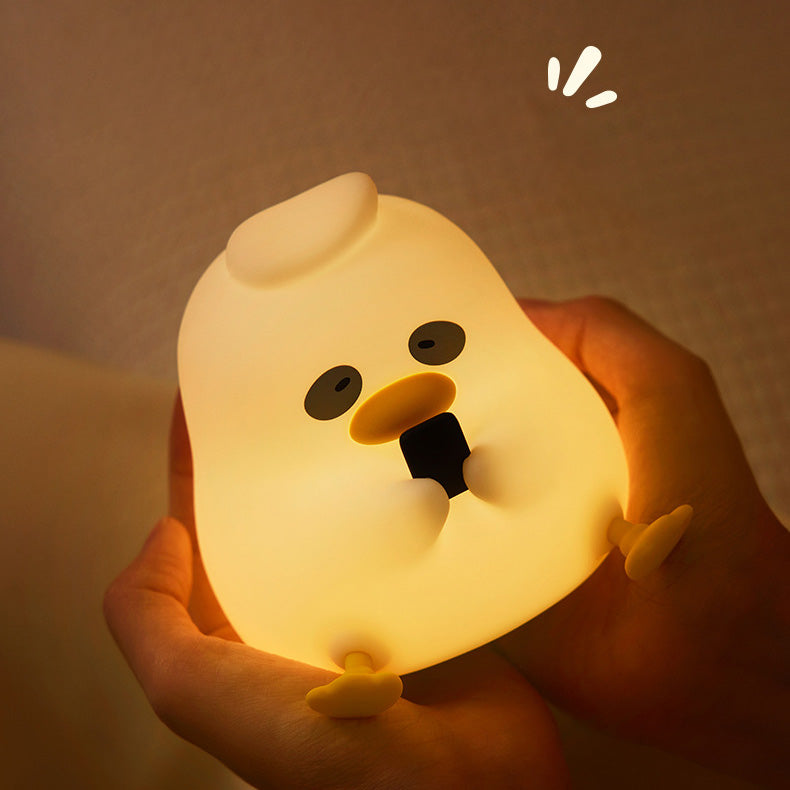 Lampe de nuit LED canard hibou nocturne en silicone squishy - Cadeau parfait pour les enfants et les filles