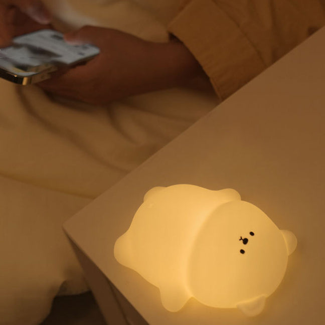 Chubby Bear veilleuse 8 couleurs LED lampe en silicone à sifflet meilleur cadeau pour bébé et fille