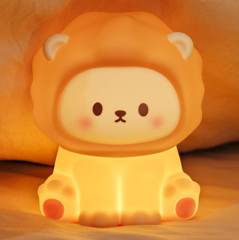 Lampe de nuit LED lion en silicone souple - Cadeau parfait pour les enfants et les filles