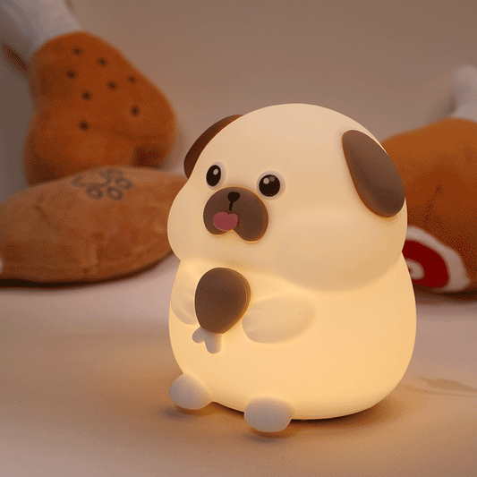 Lampe de nuit LED Chiens Affamés en Silicone Squishy - Cadeau Parfait pour Enfants et Filles