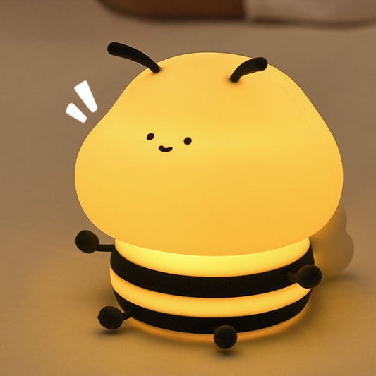 Lampe de nuit LED abeille en silicone squishy - Cadeau parfait pour les enfants et les filles