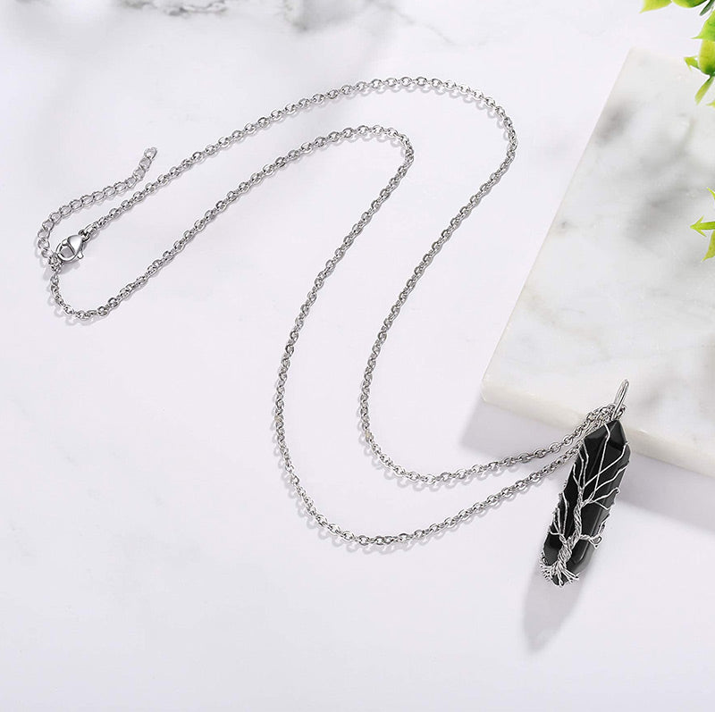 Collier en pierres précieuses arbre de vie élégant avec des cristaux scintillants - Elara