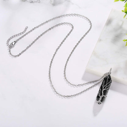 Collier en pierres précieuses arbre de vie élégant avec des cristaux scintillants - Elara