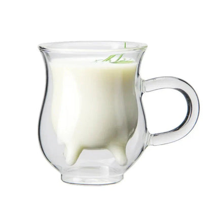 Tasse à café en verre à double couche "Vache"