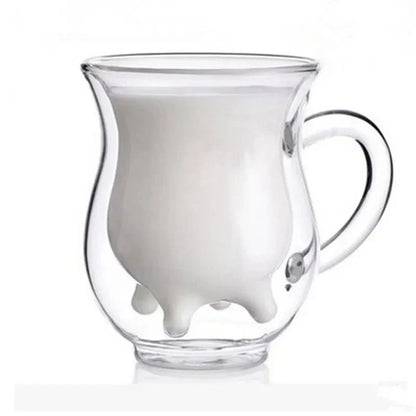 Tasse à café en verre à double couche "Vache"