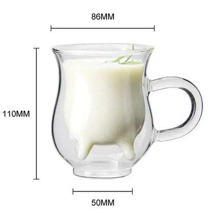 Tasse à café en verre à double couche "Vache"